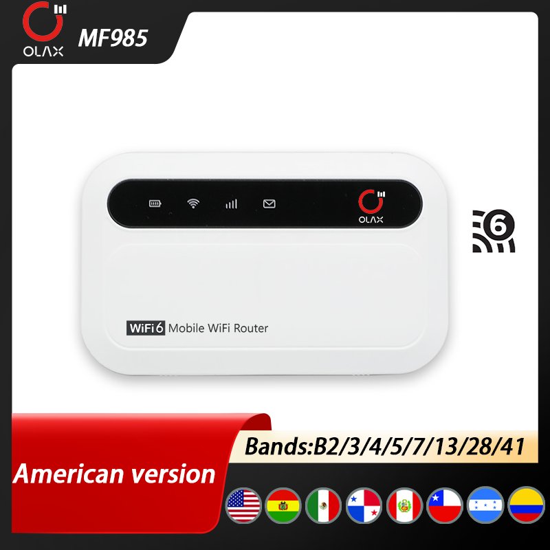 OLAX MF985 High Speed Unlocked Modem Hotspot Esim Sim Card 3000mah Wireless Pocket Wifi6 4g Lte Portable Wifi 4g Router